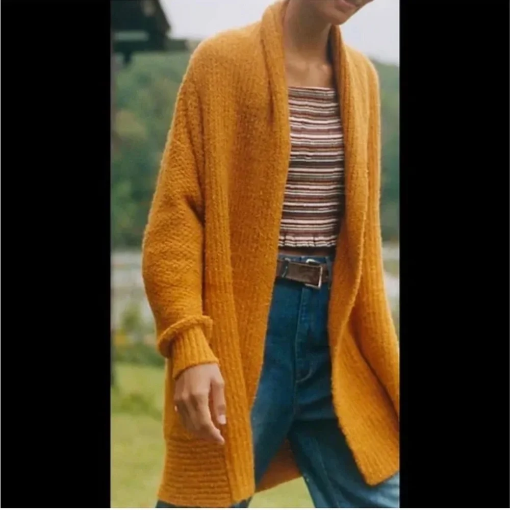 Anthropologie Pilcro Eyelash Cardigan Gold XSmall.